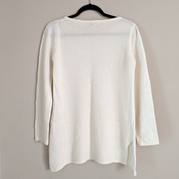 BIANCO&BLU Italy Women's Merino Cashmere Blend Sweater Off-White Long Sleeve M/L - Picture 2 of 7